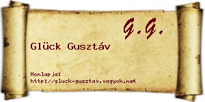Glück Gusztáv névjegykártya